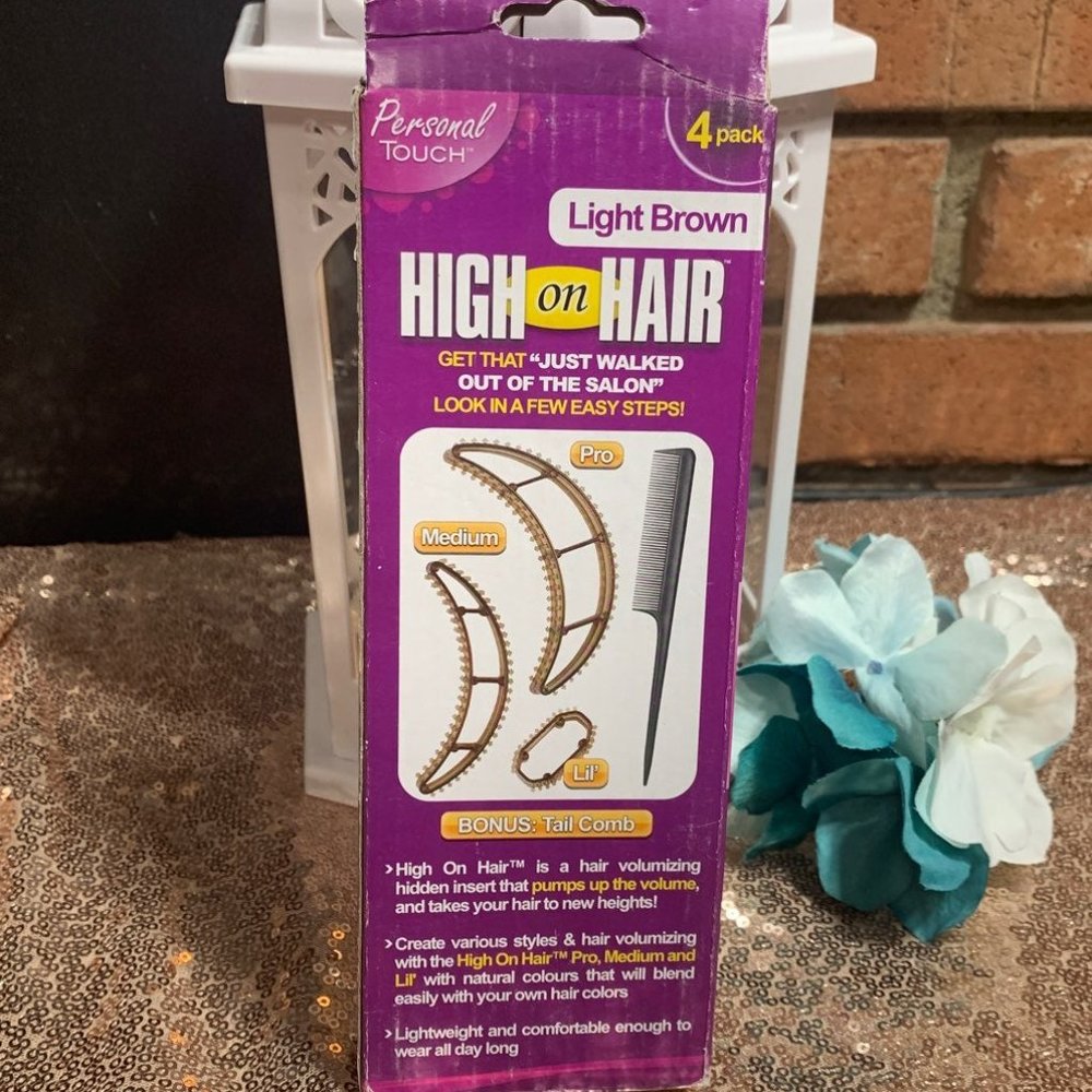 Personal Touch High On Hair Light Brown Volumizing Hair Inserts 4 Pack With Tail - Picture 2 of 2
